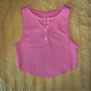 American Eagle Outfitters Rose Ribbed Tank